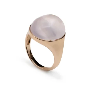 Anillos Con Piedras | Anillos Grandes | LINEARGENT Anillo con piedra de quarzo rosa