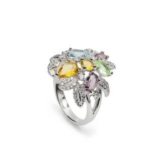 Anillos Especiales | Anillos Con Piedras | LINEARGENT Anillo con piedras barroco en motivos florales