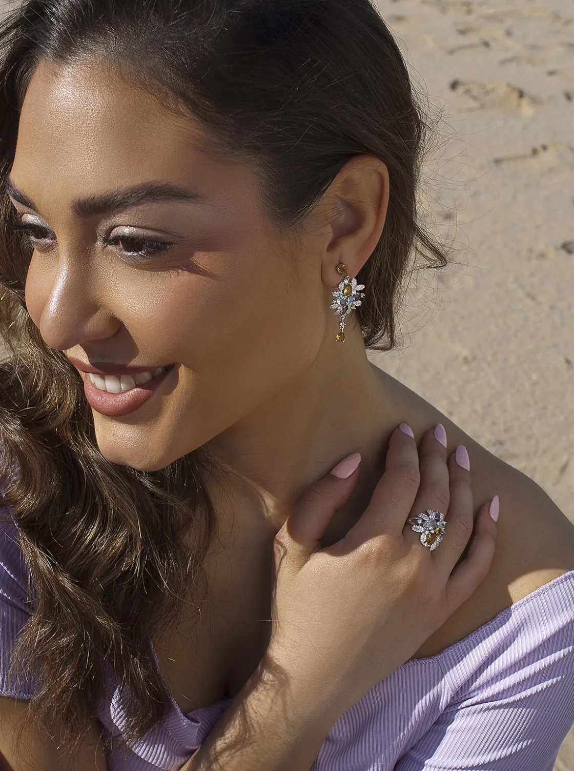 Anillos Especiales | Anillos Con Piedras | LINEARGENT Anillo con piedras barroco en motivos florales