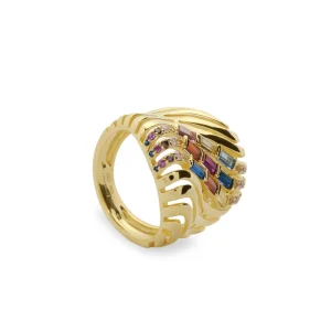 Anillos Con Piedras | LINEARGENT Anillo con piedras ancho efecto espiral