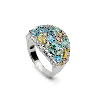 Anillos Con Piedras | Anillos Grandes | LINEARGENT Anillo con piedras barroco en tonos fríos