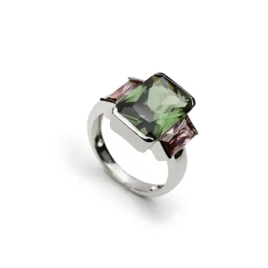 Anillos Con Piedras | LINEARGENT Anillo con piedras cuadradas en tonos tierra