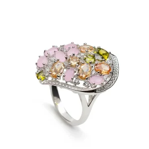 Anillos Especiales | Anillos Con Piedras | LINEARGENT Anillo con piedras diseño barroco con tonos romanticos