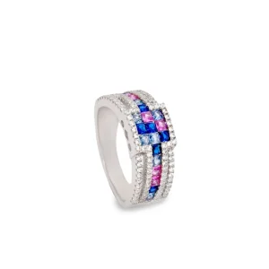 Anillos Con Piedras | LINEARGENT Anillo con piedras en tonos azules de plata