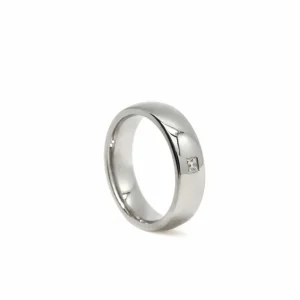 Anillos De Compromiso | LINEARGENT Anillo de compromiso diseño ancho con detalle de circonita