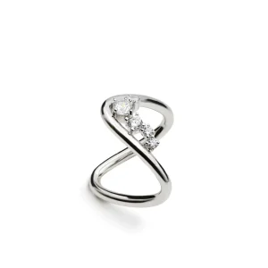 Anillos Especiales | Anillos De Diseño | LINEARGENT Anillo de plata curbado con circonitas