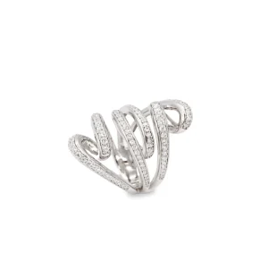Anillos De Diseño | LINEARGENT Anillo de plata diseño original enredado con circonitas