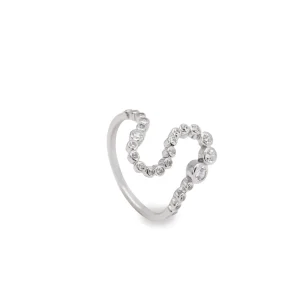 Anillos De Diseño | Anillos Circonitas | LINEARGENT Anillo de plata en forma de s y circonitas en todo el contorno