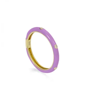 Anillos Pequeños | Anillos Finos | LINEARGENT Anillo esmalte triple circonita en tono violeta