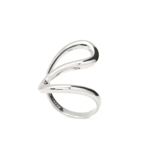 Anillos De Diseño | Anillos Grandes | LINEARGENT Anillo ola con diseño fino e irregular de plata lisa