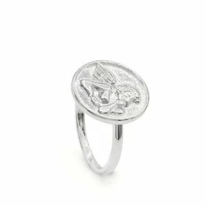 Anillo Sello | LINEARGENT Anillo sello diseño ángel de plata lisa