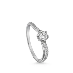 Anillos Especiales | Anillos De Compromiso | LINEARGENT Anillo solitarios diseño fino con circonitas