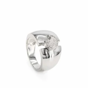 Anillos Anchos | Anillos Grandes | LINEARGENT Anillos anchos de plata con luna y circonitas