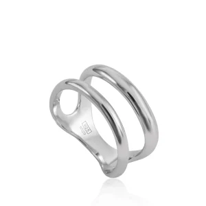 Anillos Anchos | LINEARGENT Anillos anchos de plata diseño doble raíl