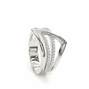 Anillos Anchos | LINEARGENT Anillos anchos de plata diseño geométrico y circonitas
