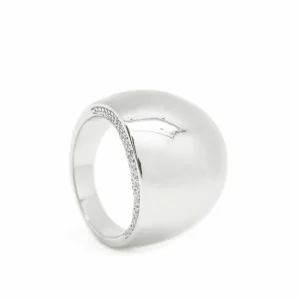Anillos Anchos | Anillos Grandes | LINEARGENT Anillos anchos diseño redondo con circonitas laterales