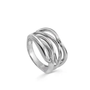 Anillos Anchos | LINEARGENT Anillos anchos fromados por carriles irregulares en plata lisa