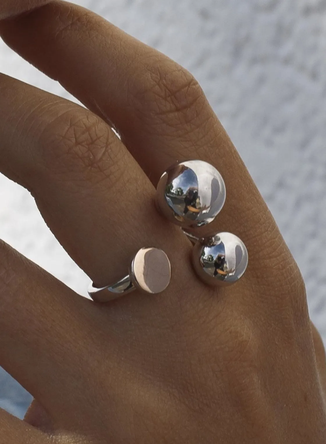 Anillos Bicolor | Anillos De Diseño | LINEARGENT Anillos bicolor de plata doble burbuja