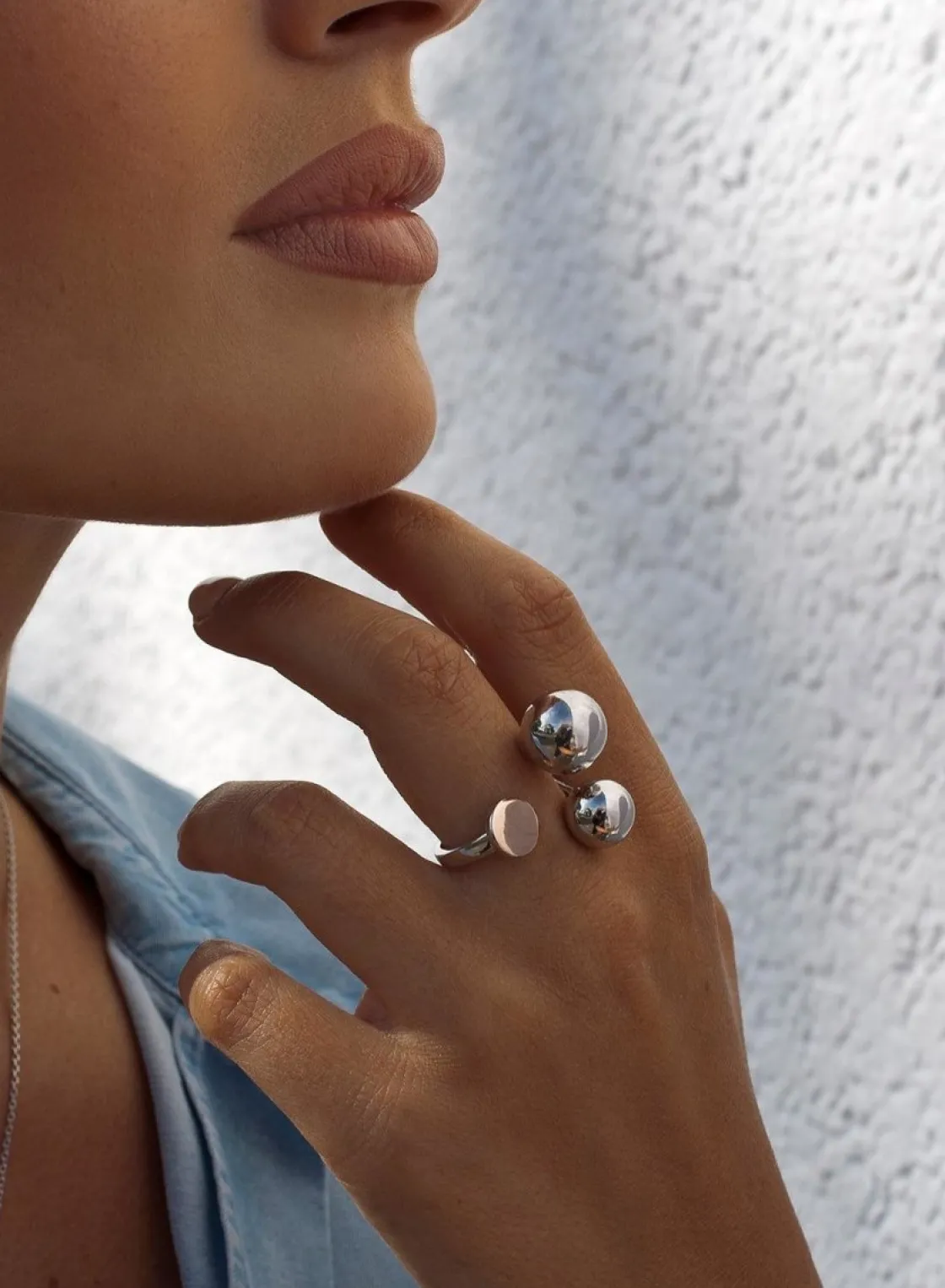 Anillos Bicolor | Anillos De Diseño | LINEARGENT Anillos bicolor de plata doble burbuja