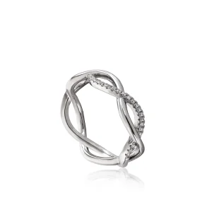 Anillos Circonitas | LINEARGENT Anillos circonitas con doble carril entrelazado