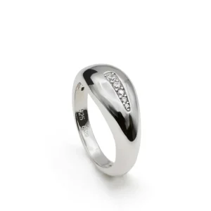 Anillos Circonitas | LINEARGENT Anillos circonitas de plata con detalle tira de cinco circonitas