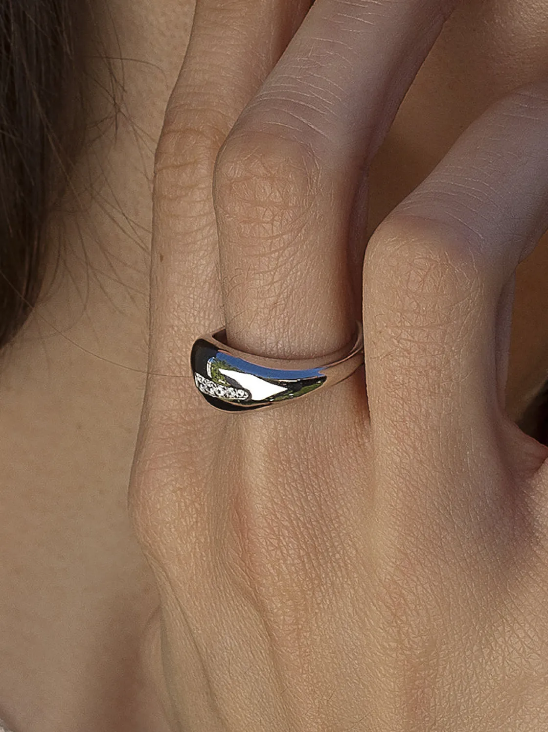 Anillos Circonitas | LINEARGENT Anillos circonitas de plata con detalle tira de cinco circonitas