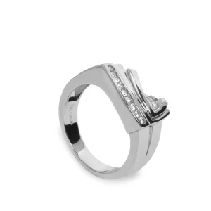 Anillos Circonitas | LINEARGENT Anillos circonitas de plata con raíl de nueve circonitas