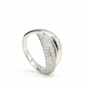 Anillos Circonitas | LINEARGENT Anillos circonitas diseño de dos bandas cruzadas