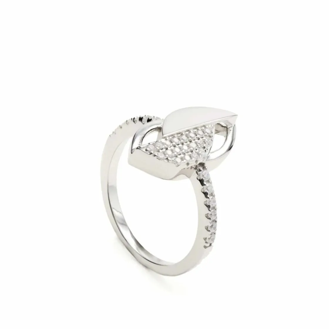 Anillos Circonitas | LINEARGENT Anillos circonitas diseño de hoja geométrica