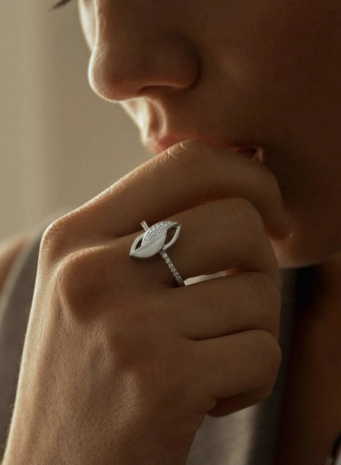 Anillos Circonitas | LINEARGENT Anillos circonitas diseño de hoja geométrica