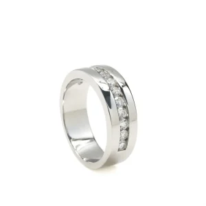 Anillos Circonitas | LINEARGENT Anillos circonitas diseño de tres carriles de plata lisa y circonitas