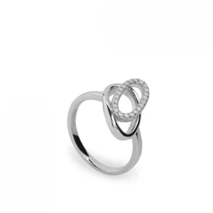 Anillos Finos | LINEARGENT Anillos circonitas diseño doble circulo ovalado y circonitas