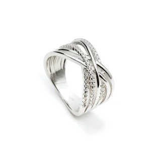 Anillos Circonitas | LINEARGENT Anillos circonitas diseño múltiples carriles de plata