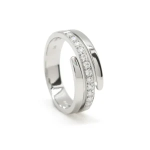 Anillos Circonitas | LINEARGENT Anillos circonitas diseño tres raíles irregulares