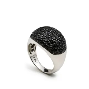 Anillos Anchos | LINEARGENT Anillos circonitas en tono negro diseño ovalado