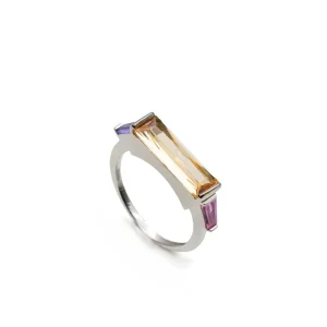 Anillos Con Piedras | LINEARGENT Anillos con pedras talla princesa en tonos cálidos