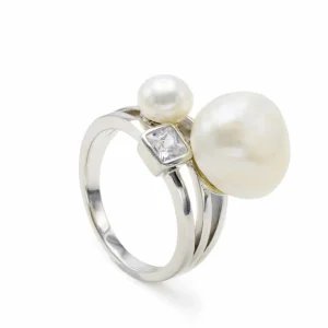 Anillos Con Perlas | LINEARGENT Anillos con perlas de plata con triple motivo