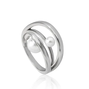 Anillos Con Perlas | LINEARGENT Anillos con perlas diseño doble perla