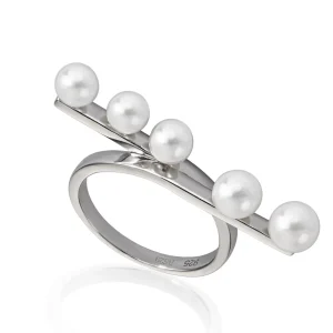 Anillos Con Perlas | LINEARGENT Anillos con perlas diseño minimalista