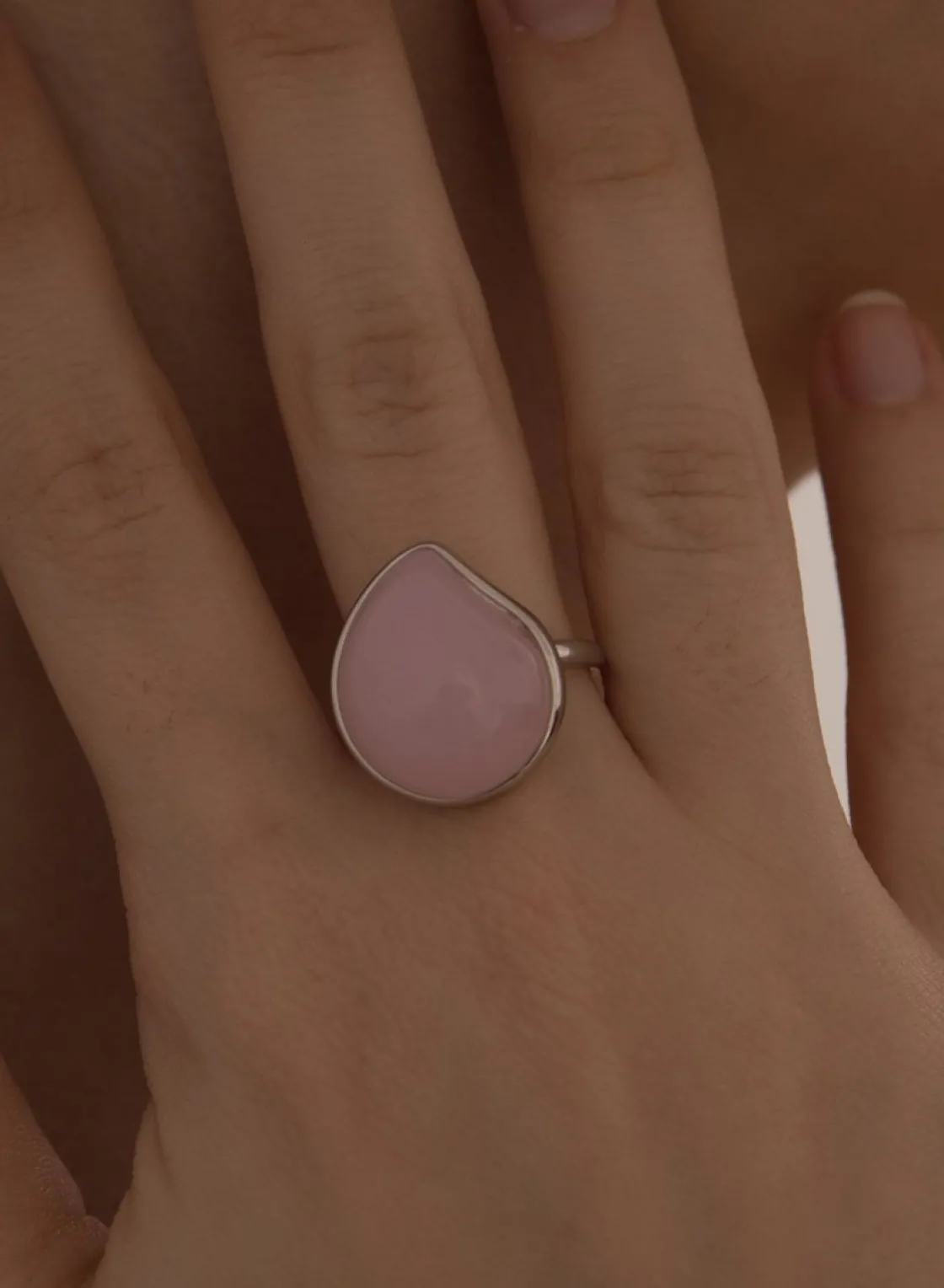 Anillos Con Piedras | LINEARGENT Anillos con piedras con motivo en forma de lágrima en rosa