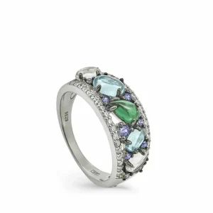 Anillos Con Piedras | LINEARGENT Anillos con piedras cristalinas diseño de mosaico