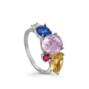 Anillos Con Piedras | LINEARGENT Anillos con piedras de colores brillantes con circonitas