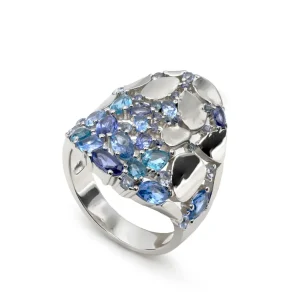 Anillos Especiales | Anillos Con Piedras | LINEARGENT Anillos con piedras de colores de tonos azules
