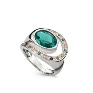 Anillos Con Piedras | LINEARGENT Anillos con piedras de colores diseño de gema central