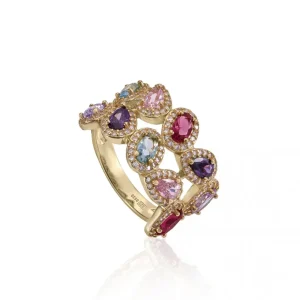 Anillos Con Piedras | LINEARGENT Anillos con piedras de colores multi forma con circonitas