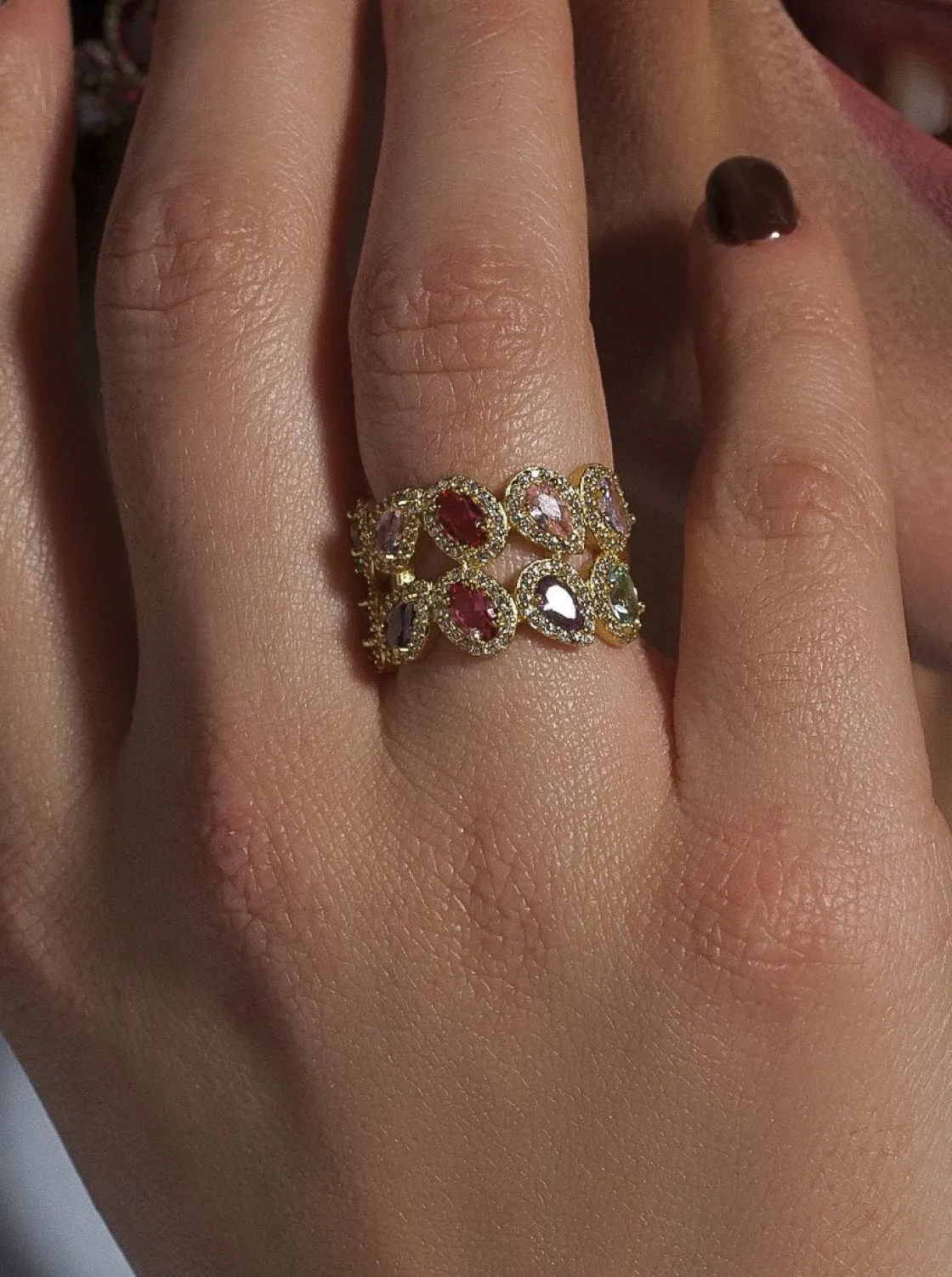 Anillos Con Piedras | LINEARGENT Anillos con piedras de colores multi forma con circonitas