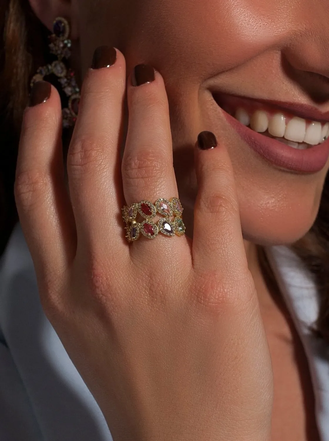 Anillos Con Piedras | LINEARGENT Anillos con piedras de colores multi forma con circonitas