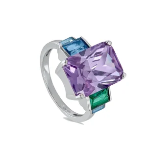 Anillos Con Piedras | Anillos Grandes | LINEARGENT Anillos con piedras de colores tono lavanda