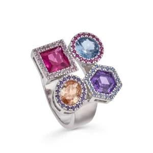 Anillos Con Piedras | Anillos Grandes | LINEARGENT Anillos con piedras de colores y formas geométricas