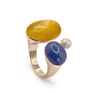 Anillos Especiales | Anillos Con Piedras | LINEARGENT Anillos con piedras diseño abierto en tono citrine